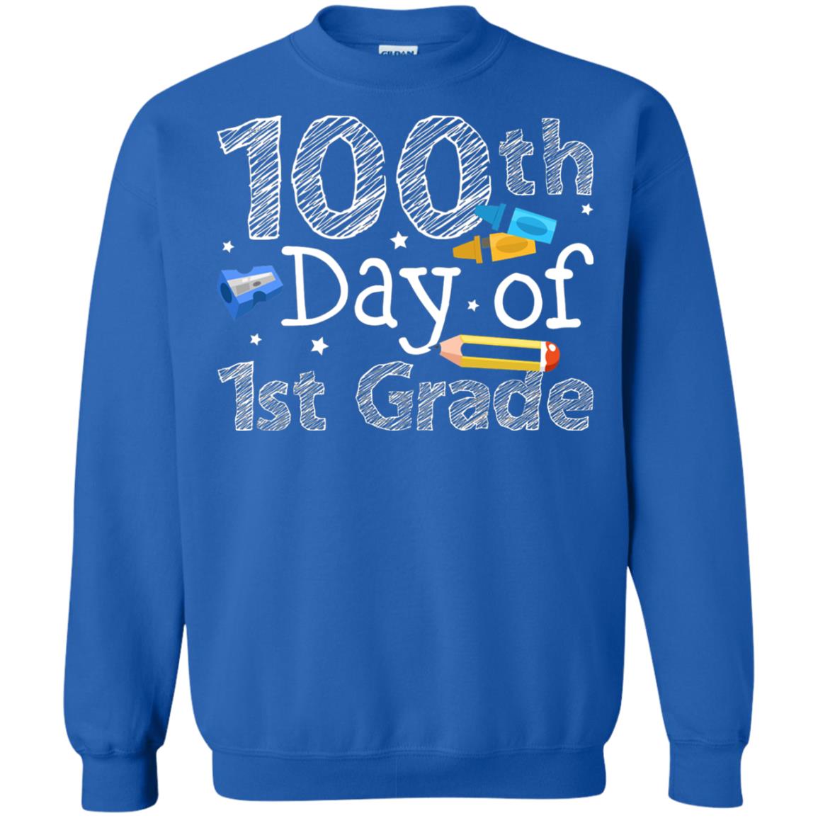 Kindergarten T-shirt 100th Day Of 1st Grade Royal