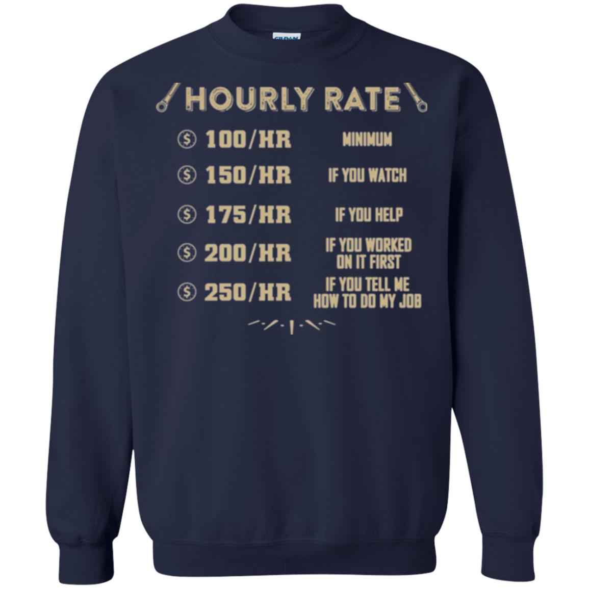 Mechanic T-shirt Mechanic Hourly Rate Navy