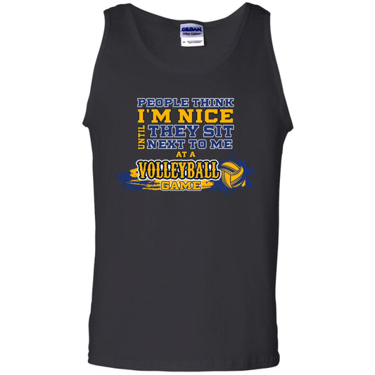 People Think I'm Nice Until They Sit Next To Me At A Volleyball Game Shirt For Mens Or Womens Black