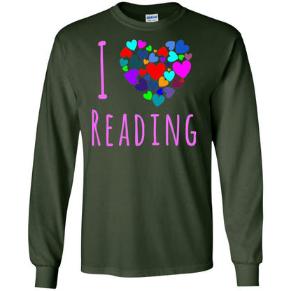 I Love Reading Club Heart Love Books Gift Shirt For Bookworm Forest Green