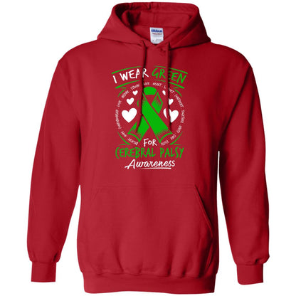 Cerebral Palsy Awareness T-shirt I Wear Green Red