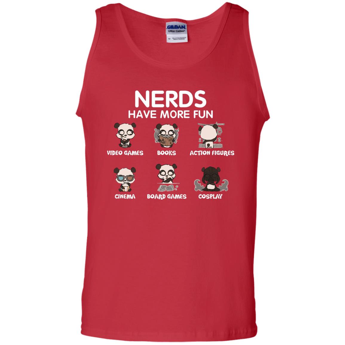 Nerds Have More Fun Video Games Books Action Figures Shirts Red