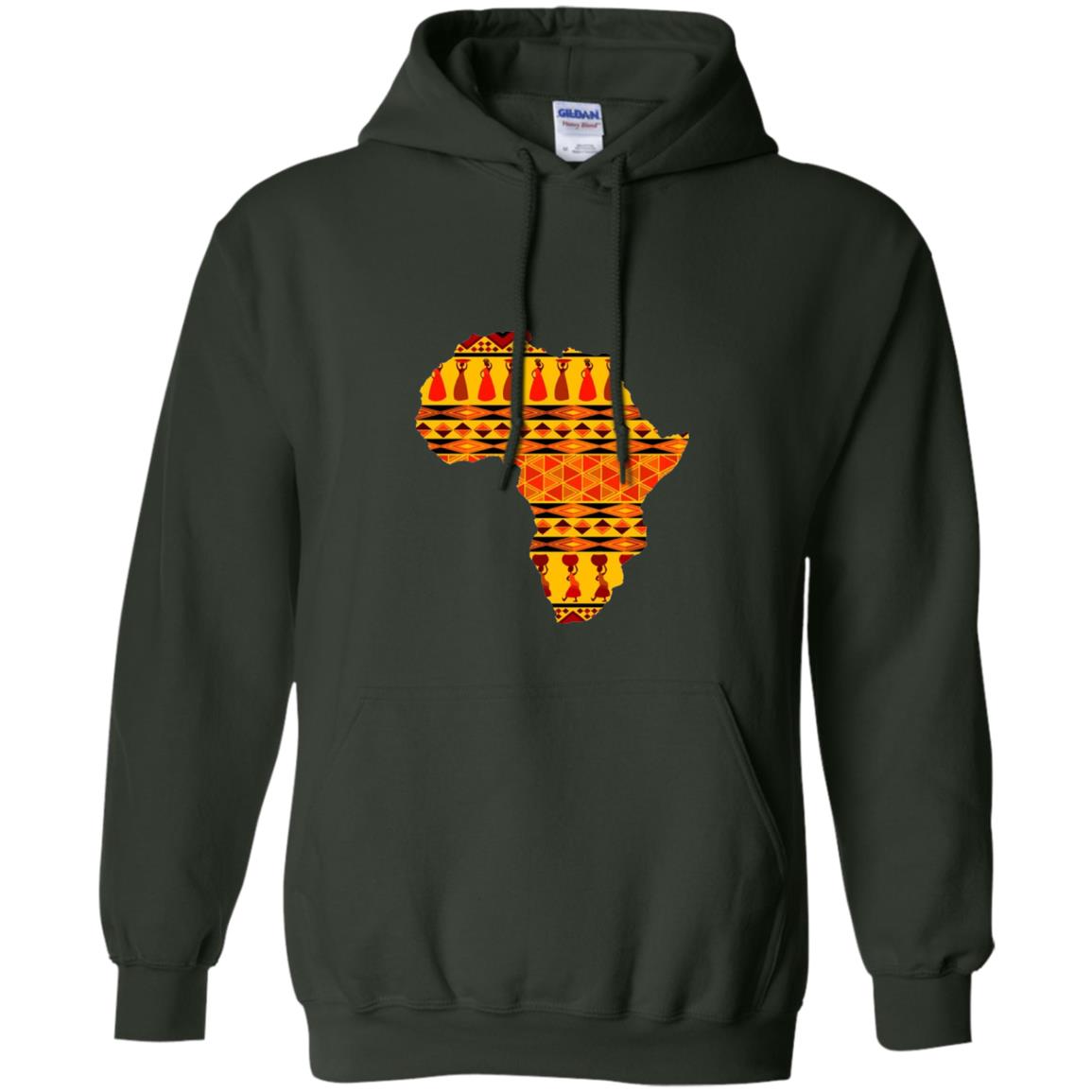 African Pride Ankara Tribal Pattern T-shirt Forest Green