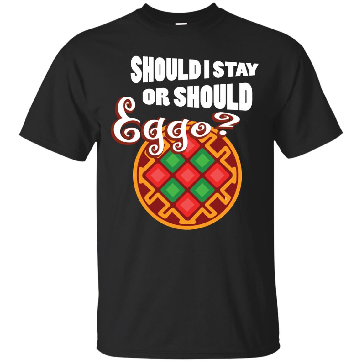 Waffle Lover T-shirt Should I Stay Or Should Eggo Black