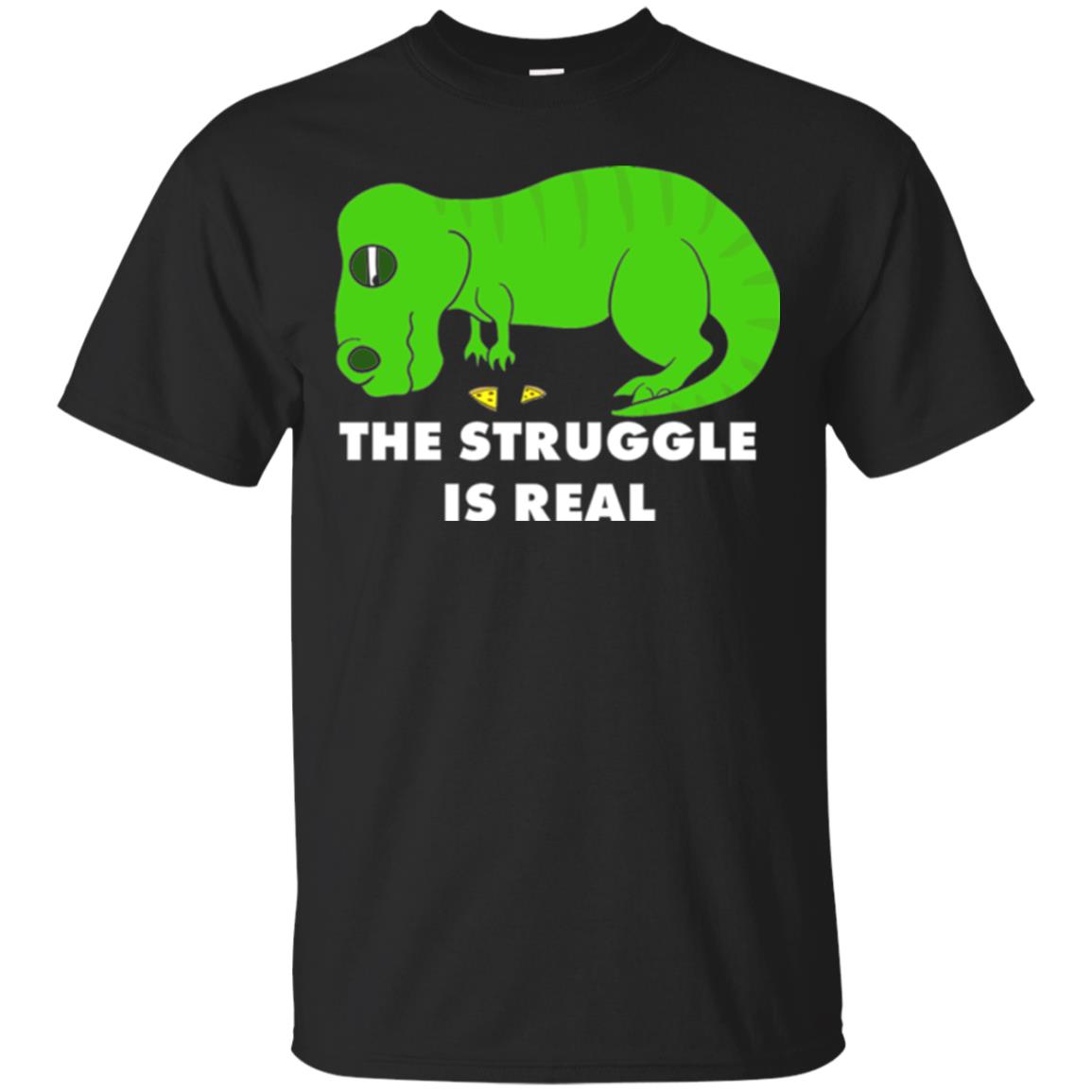 Funny Dinosaus T-shirt The Struggle Is Real Black