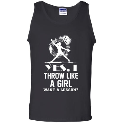 Yes, I Throw Like A Girl Want A Lesson Basebal T-shirt Black