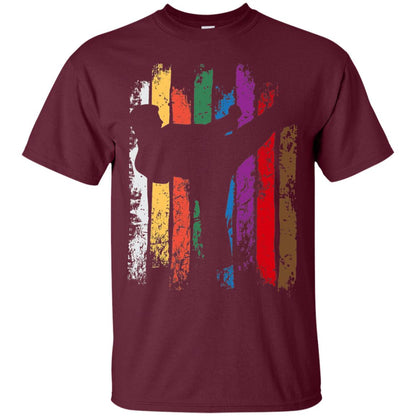 Karate Belt Colors Silhouette T-shirt Maroon