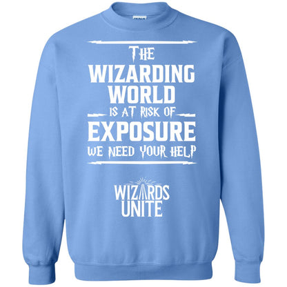 The Wizarding World Is At Risk Of Exposure Harry Potter T-shirt Carolina Blue