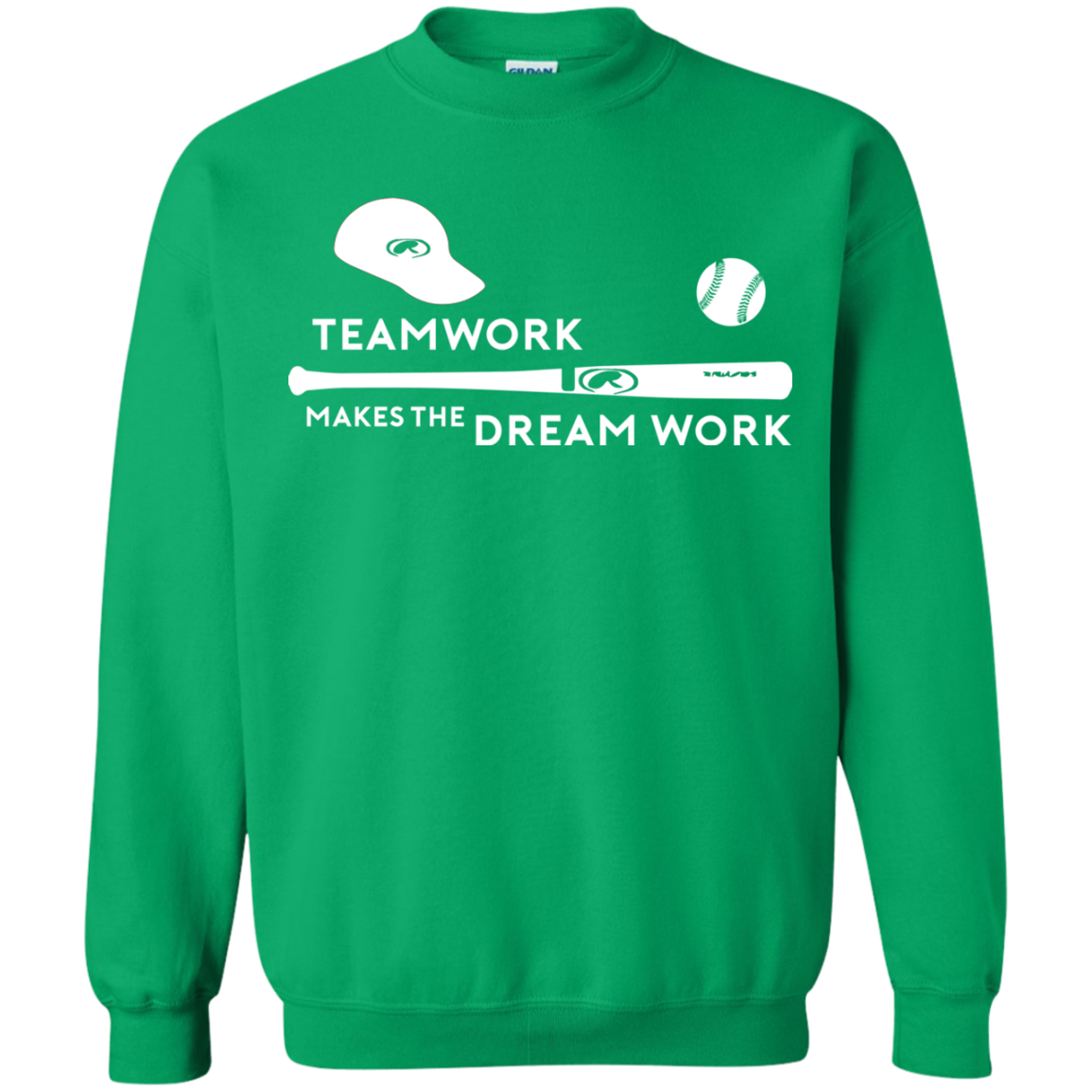 Baseball T-shirt Teamwork Makes The Dream Work Irish Green
