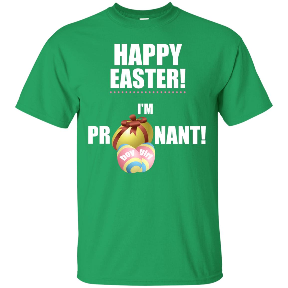 Happy Easter I Am Pregnant Pregnancy Announcement Shirt Irish Green