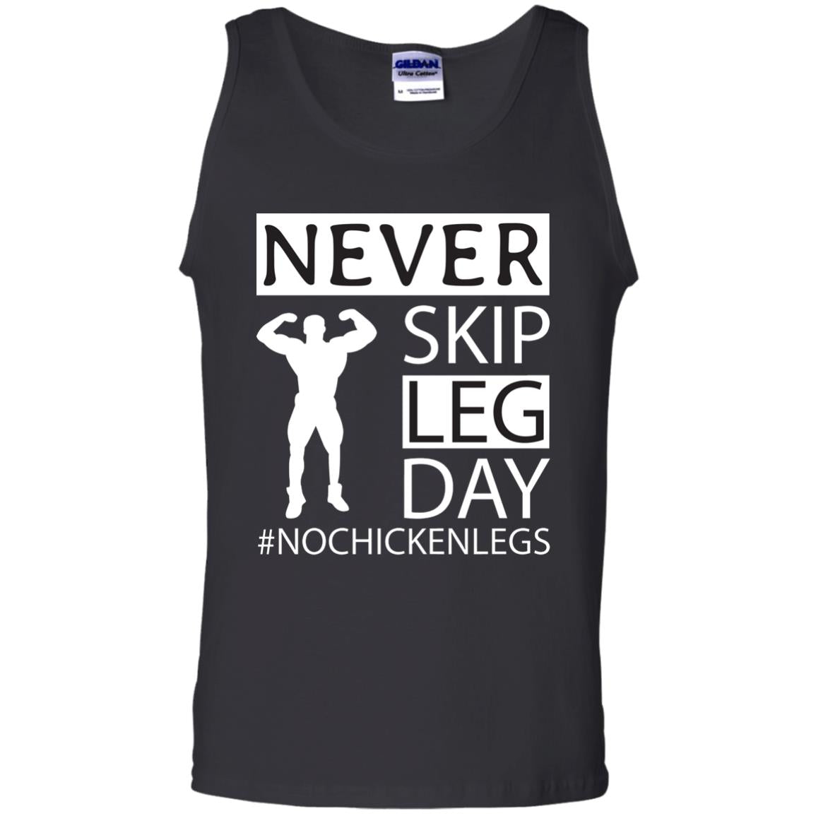 Never Skip Leg Day Hashtag No Chicken Legs Wortkout Shirt Black