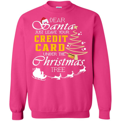 Dear Santa Just Leave Tour Credit Card Under The Christmas Tree X-mas Gift Shirt Heliconia