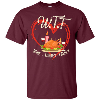 Turkey Wine Family Thanksgiving Drinking Gift Shirt For Family Maroon