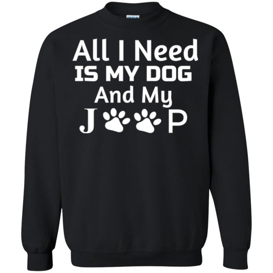 Dogs Lover T-shirt All I Need Is My Dog And My Jeep Black
