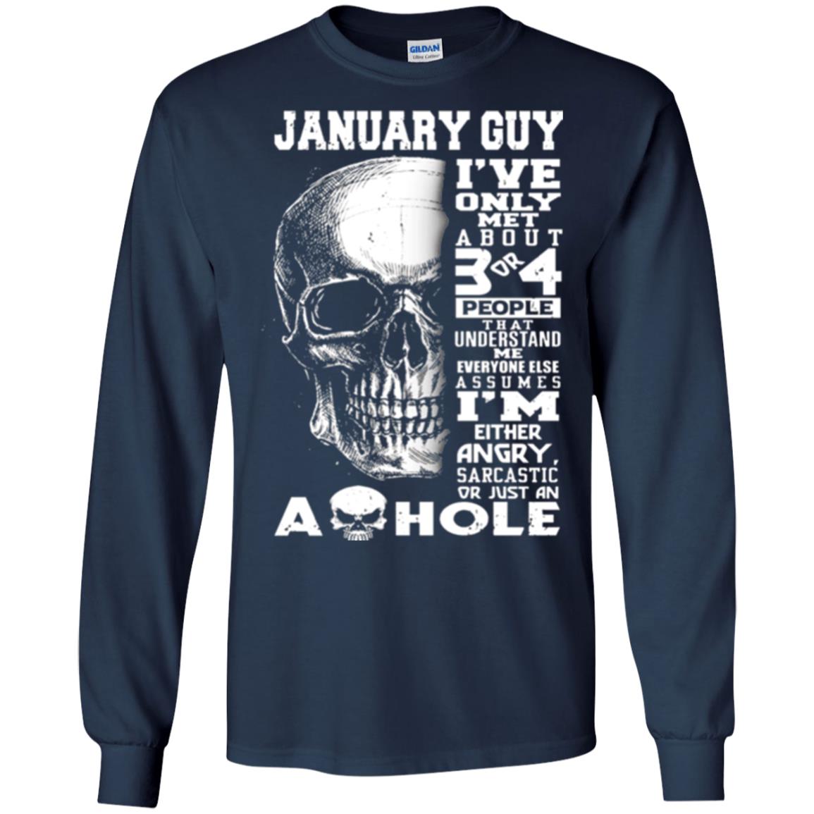 January Guy I_ve Only Met About 3 Or 4 People T-shirt Navy