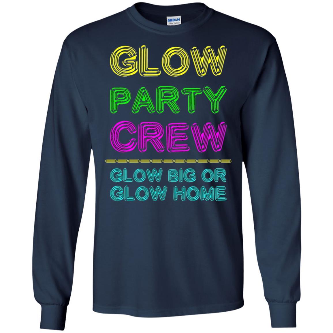 Funny Party T-shirt Glow Party Crew Navy