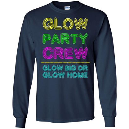 Funny Party T-shirt Glow Party Crew Navy