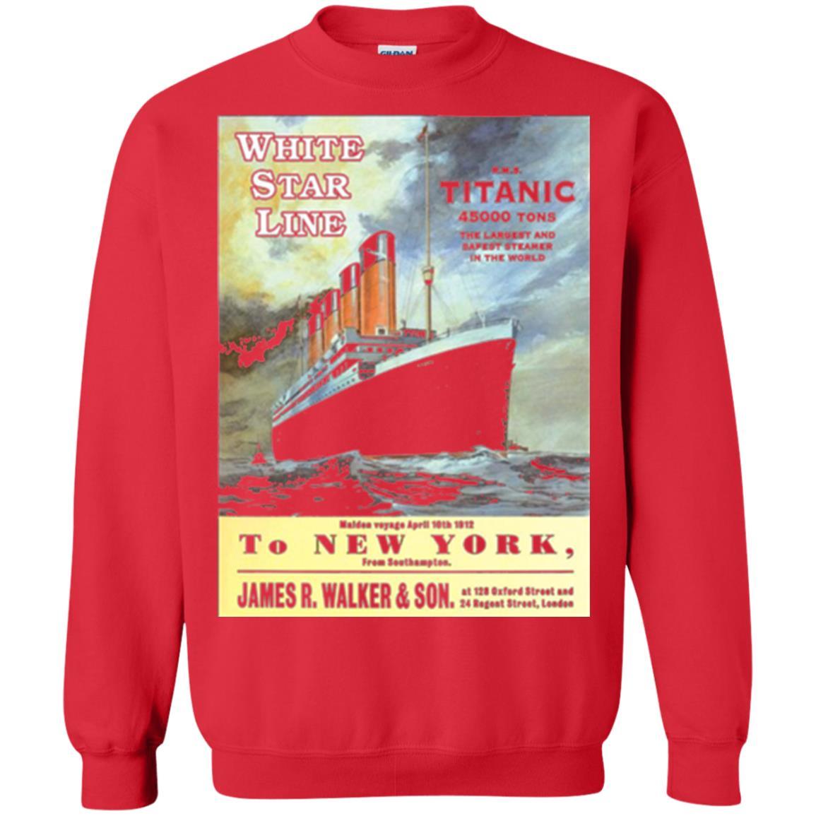 Film T-shirt Sailing Ship Cruise Vintage Poster Red