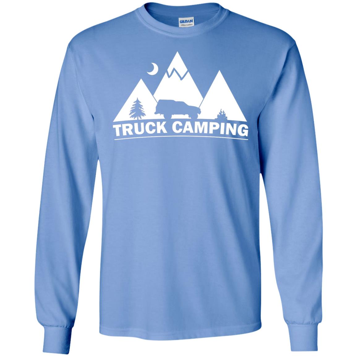 Truck Camping Night Landscape And Adventures T-shirt Carolina Blue