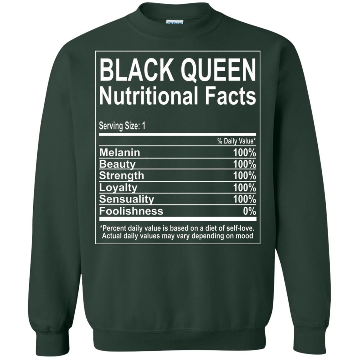 Black Queen Nutritional Facts T-shirt Self Love Forest Green