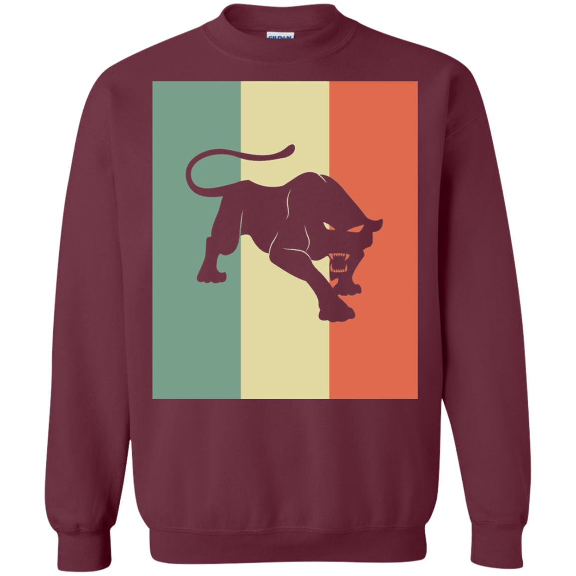 Black Panther Silhouette Gift Shirt Retro Vintage Classic Tee Maroon