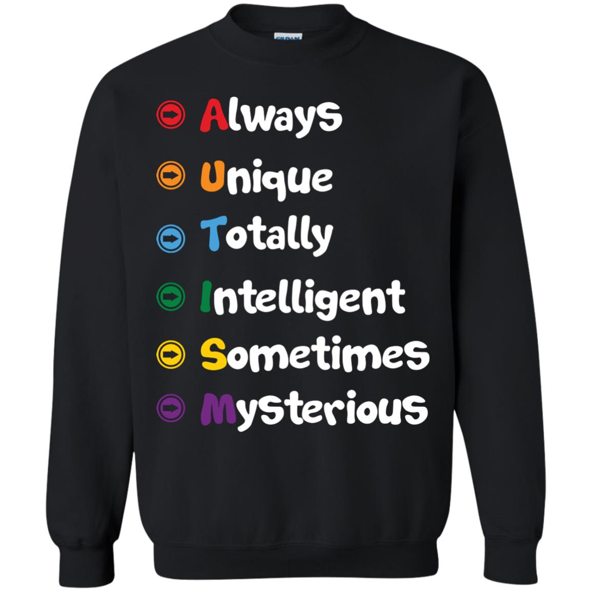 Always Unique Totally Intelligent Autism Awareness T-shirt Black