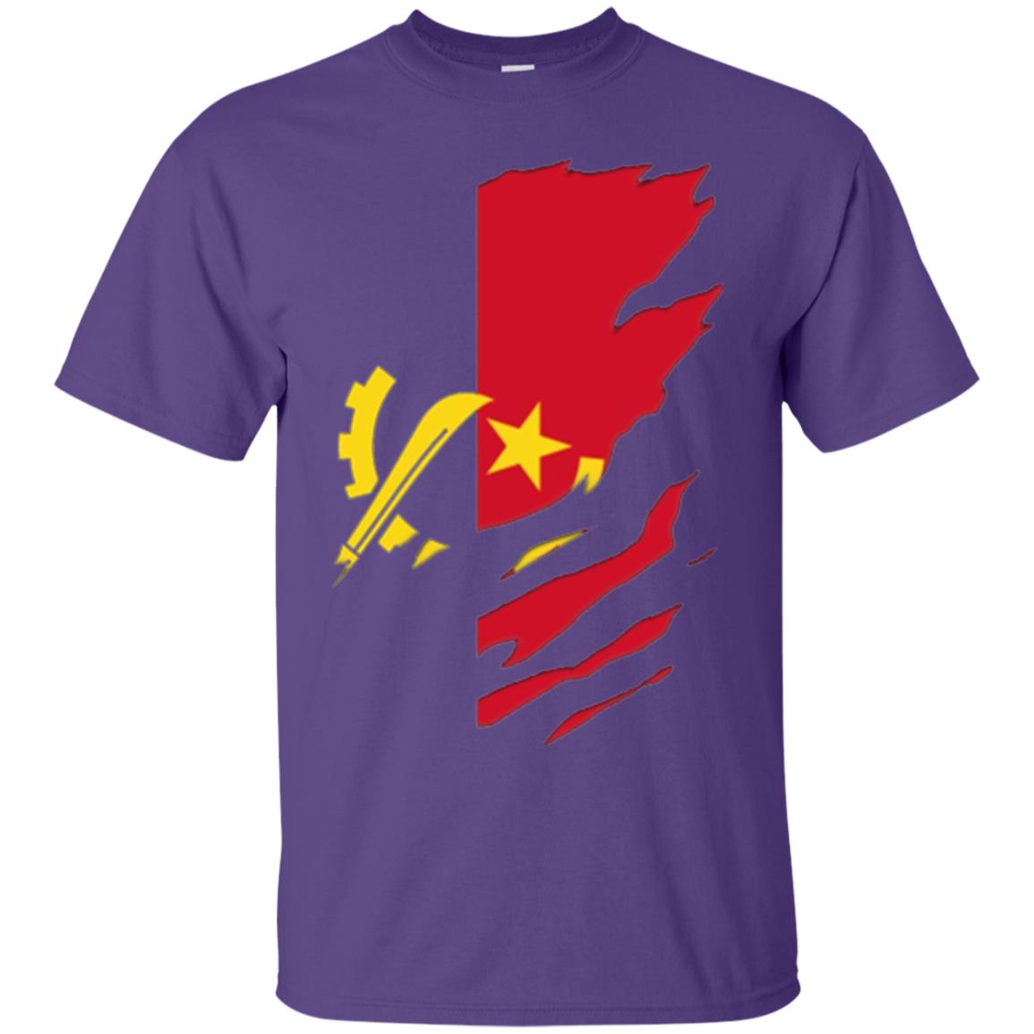 Super Angola Flag T-shirt Purple
