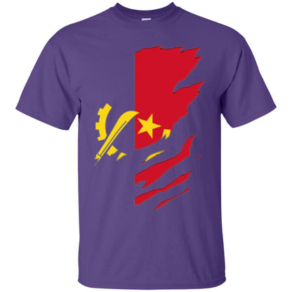 Super Angola Flag T-shirt Purple