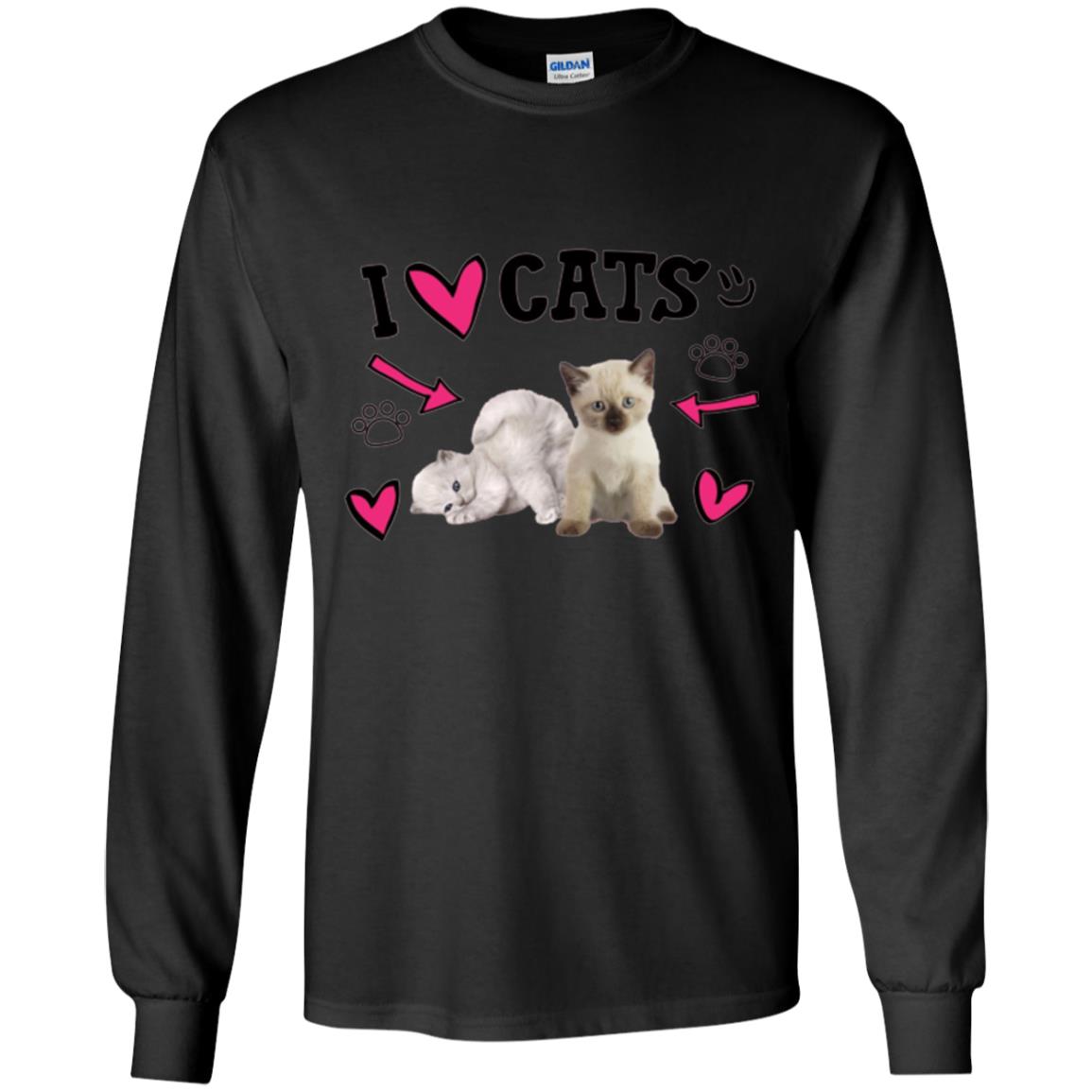 Cat Lover T-shirt I Love Cats Black
