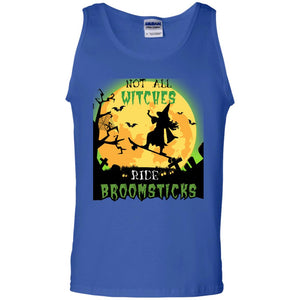 Not All Witches Ride Broomsticks Witches Ride Skateboard Funny Halloween ShirtG220 Gildan 100% Cotton Tank Top