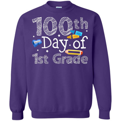 Kindergarten T-shirt 100th Day Of 1st Grade Purple