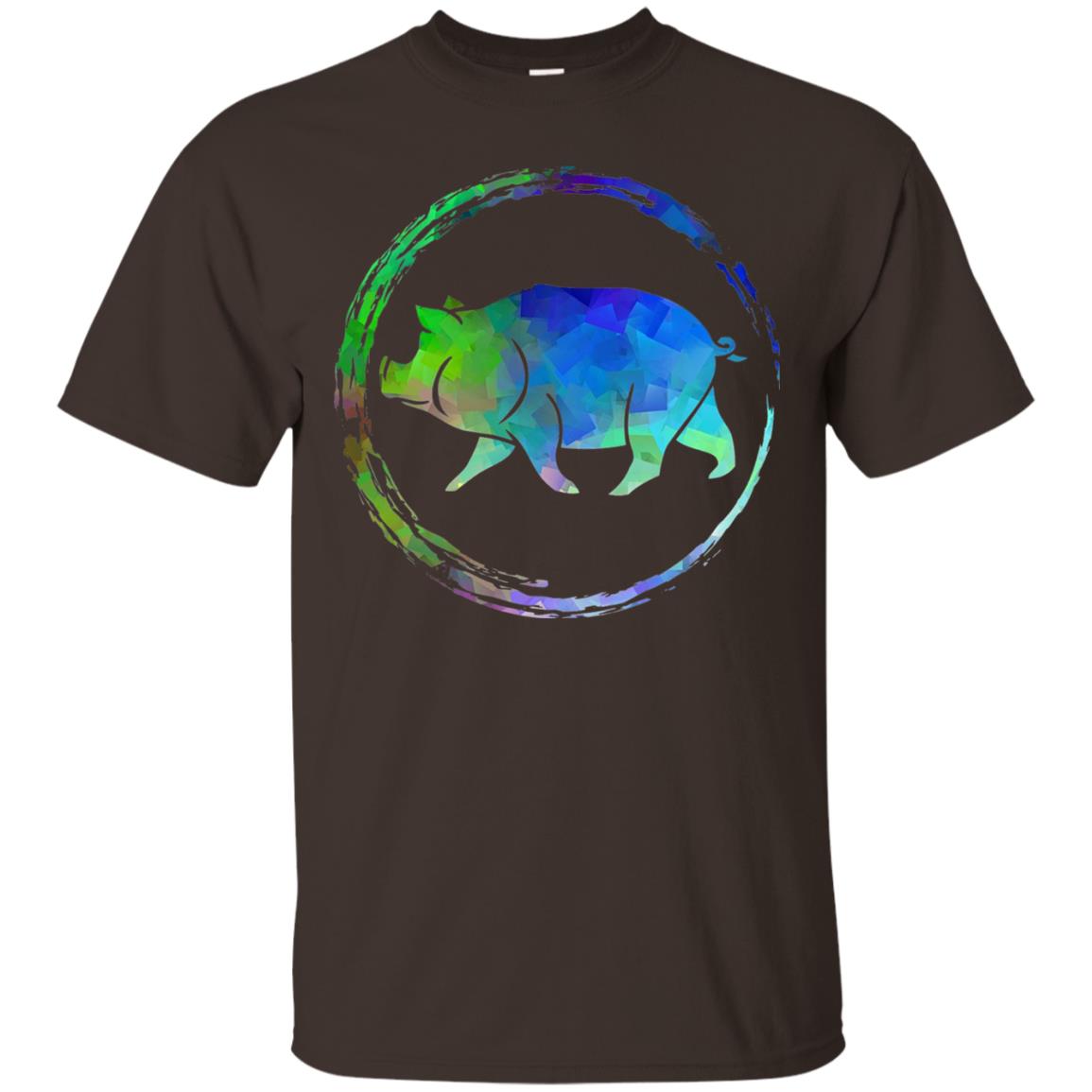 Hog Pig And Boar Lover Colorful Art Shirt Dark Chocolate