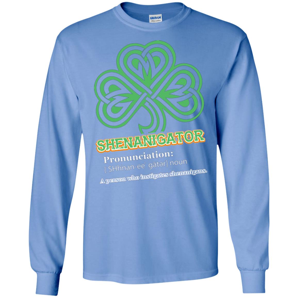 Saint Patrick's Day T-shirt Shenanigator A Person Who Instigates Shenanigans Carolina Blue