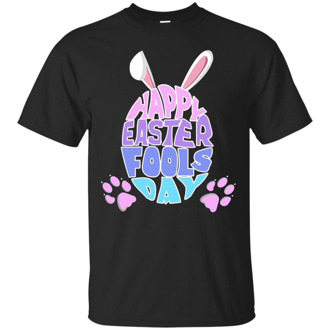 Happy Easter Fools Day Egg With Bunny Ears Shirt Black