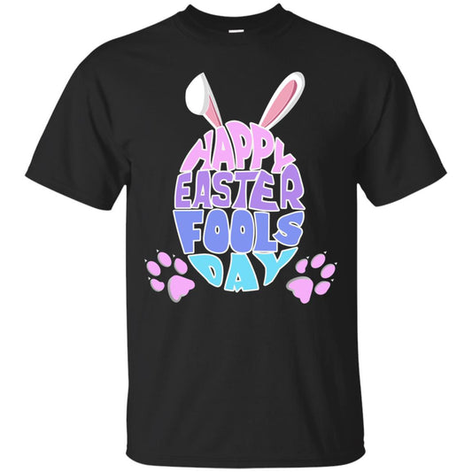 Happy Easter Fools Day Egg With Bunny Ears Shirt Black