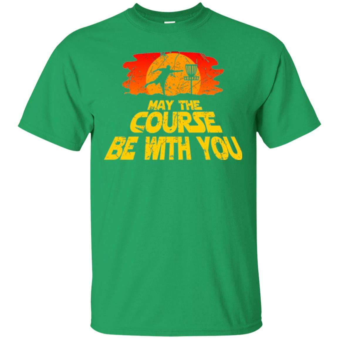 Disc Golf T-shirt May The Course Be With You Irish Green