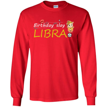 Cute Libra Girl Birthday Lip Slay T-shirt Red