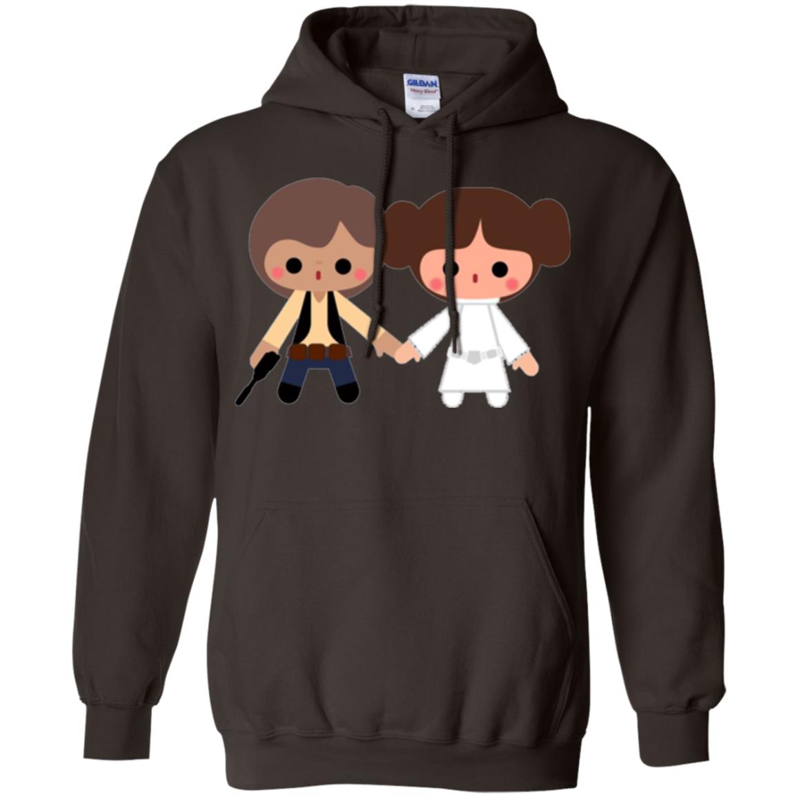 Cartoon T-shirt Han Solo Princess Leia Dark Chocolate