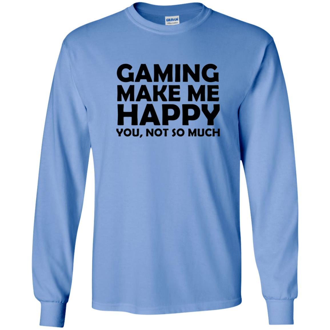 Gaming T-Shirt Gaming Makes Me Happy You Not So Much Carolina Blue