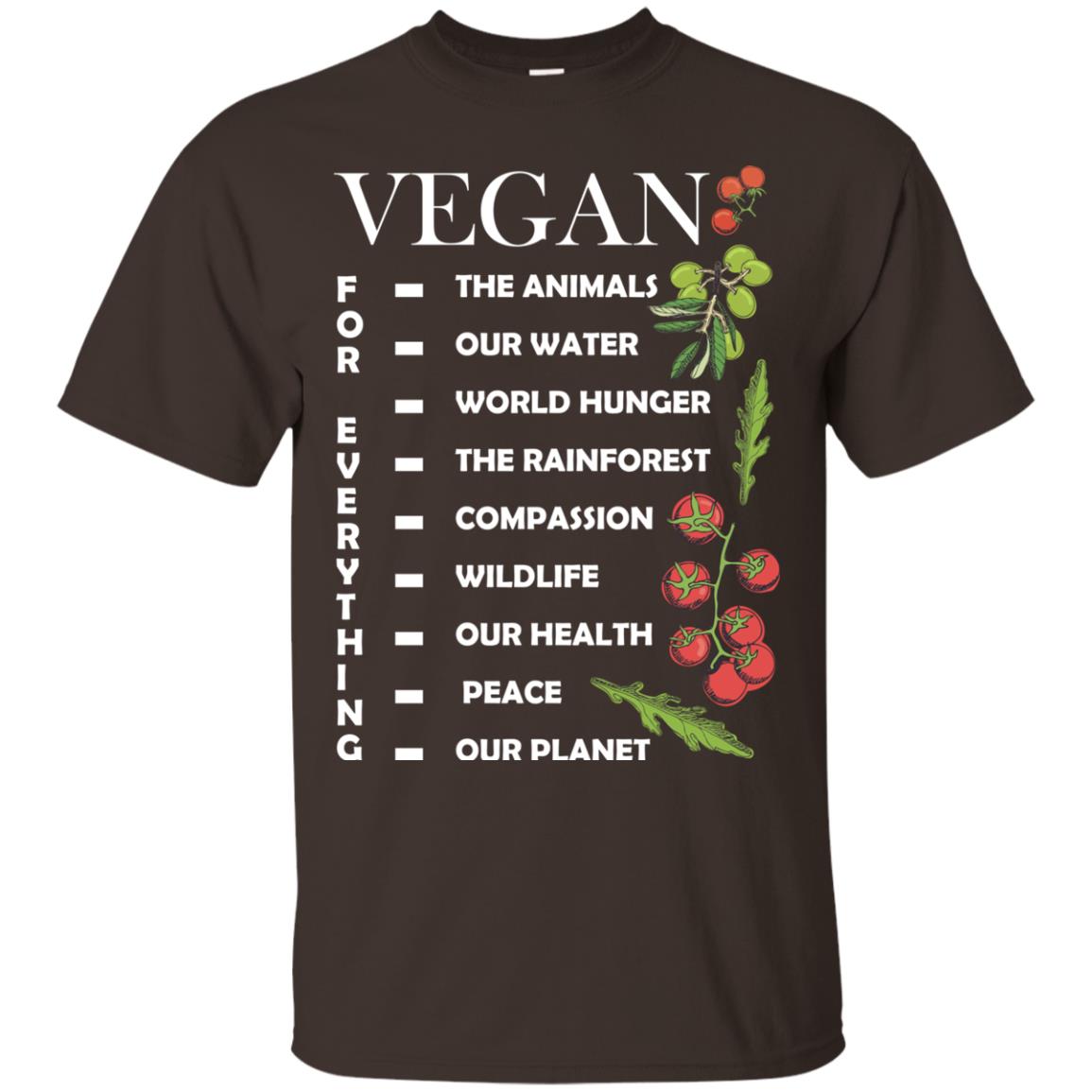 Vegetarian T-shirt Vegan For Everything Dark Chocolate