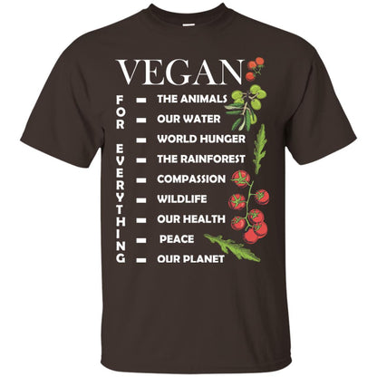 Vegetarian T-shirt Vegan For Everything Dark Chocolate