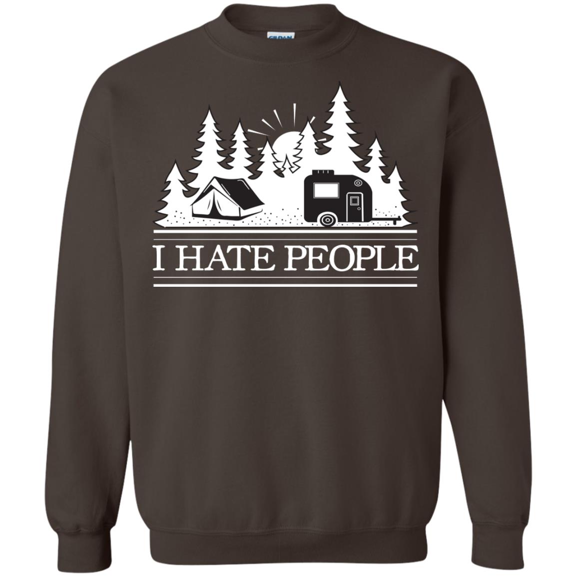 I Hate People Camping Lover Shirt Dark Chocolate