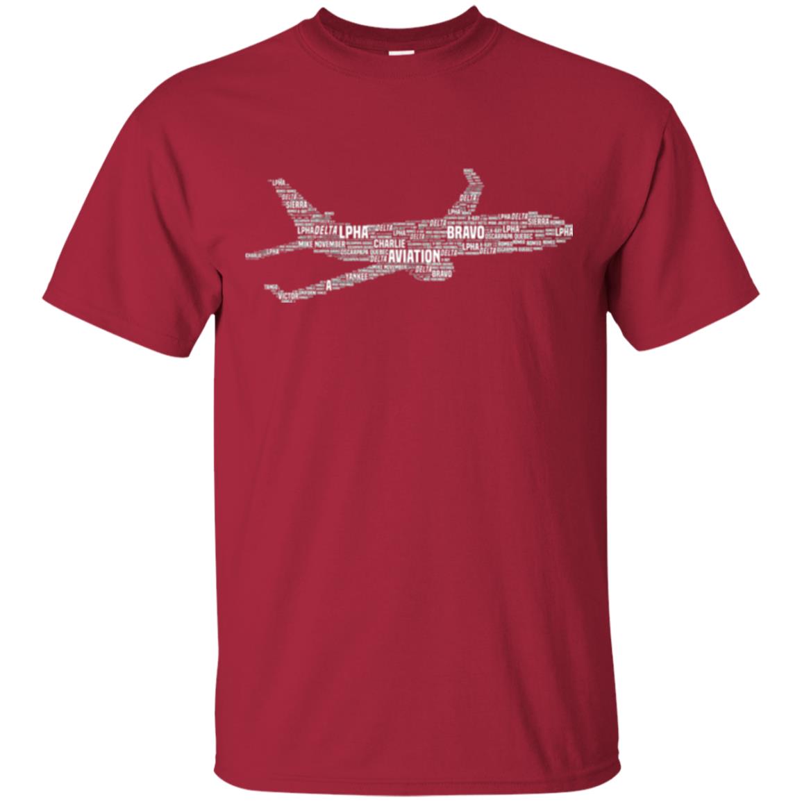 Alphabet Airplane Pilot T-shirt Cardinal