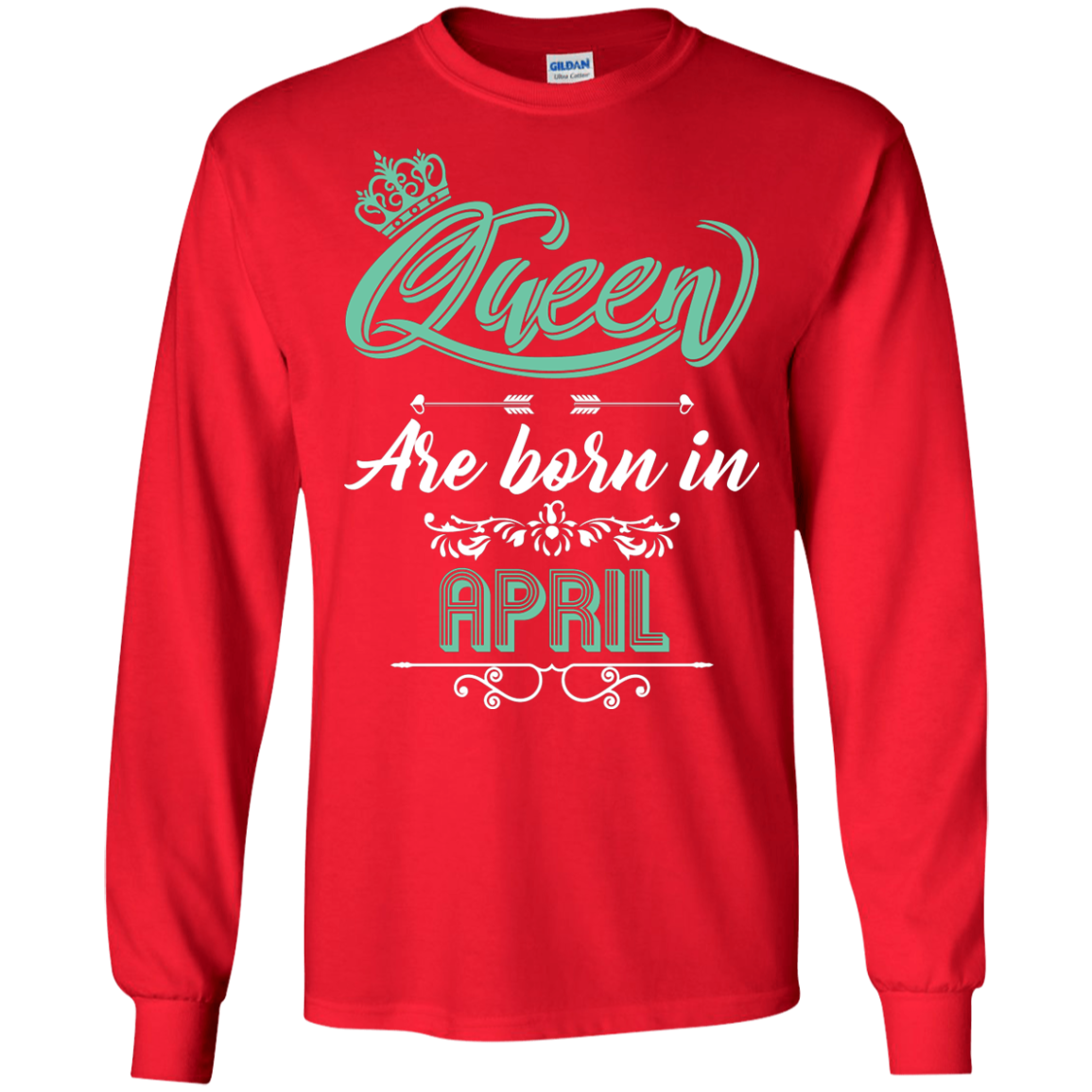 Brithday T-Shirt Queen Are Born In April Red