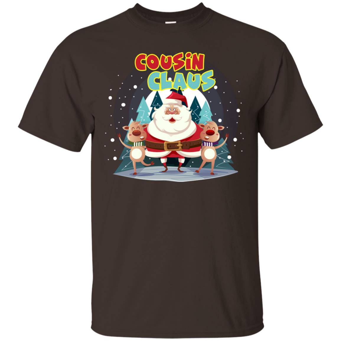 Cousin Claus Matching Family X-mas Gift Shirt Dark Chocolate