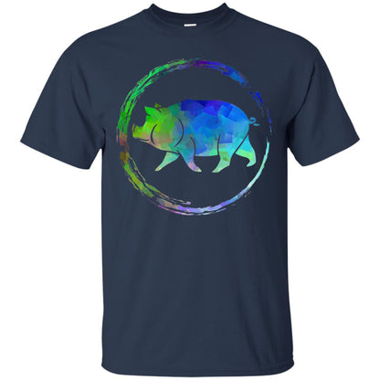 Hog Pig And Boar Lover Colorful Art Shirt Navy