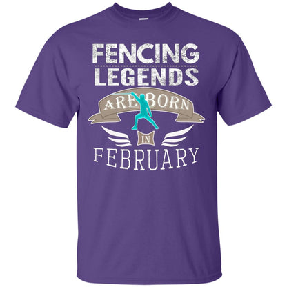 Fencing Legends Are Born In February Fencing Lover T-shirt Purple
