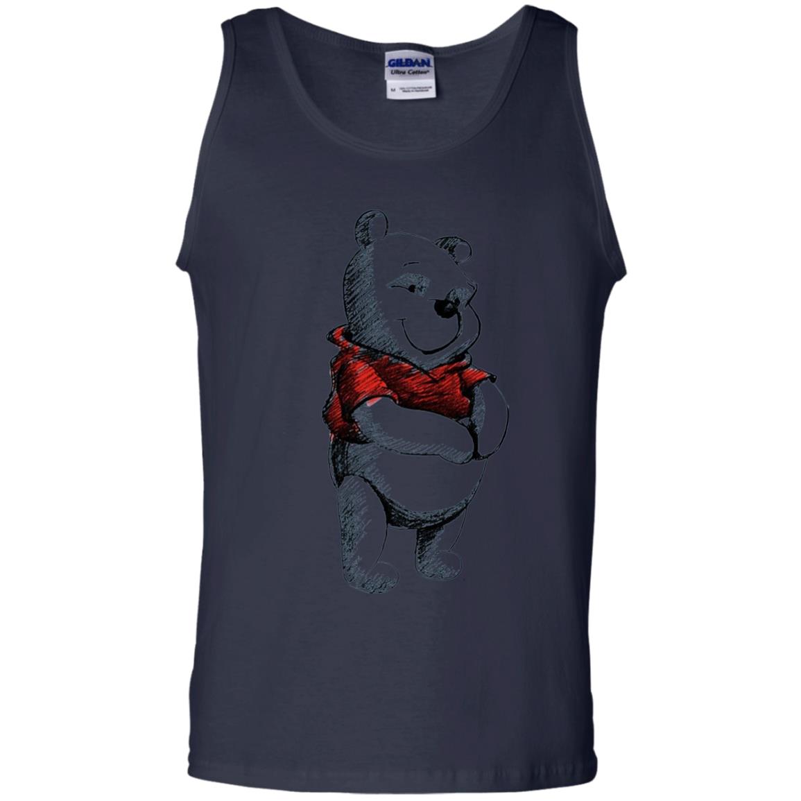 Sketch Of Winnie The Pooh Movie Lover T-shirt Navy