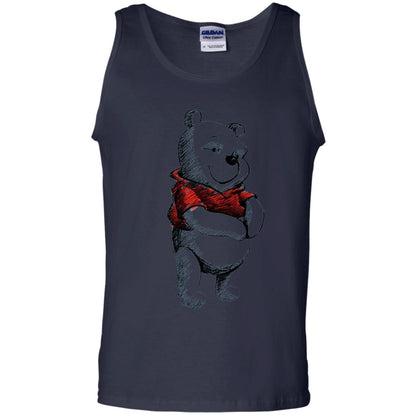 Sketch Of Winnie The Pooh Movie Lover T-shirt Navy