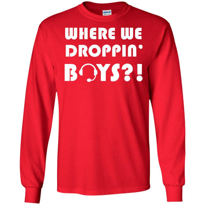 Where We Dropping Boys Gamer Shirt Red